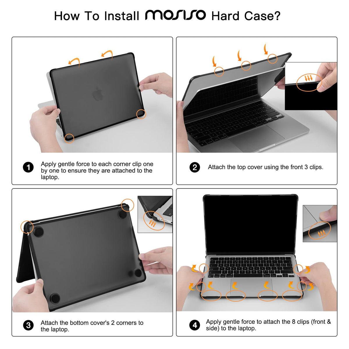 MOSISO Compatible with MacBook Air 13 inch Case M5 2026 M4 2025 M3 M2 2024-2022 A3449 A3240 A3113 A2681, Seamlessly Closes Anti-Crack&Anti-Fingerprints Hard Shell for MacBook Air 13.6, Black