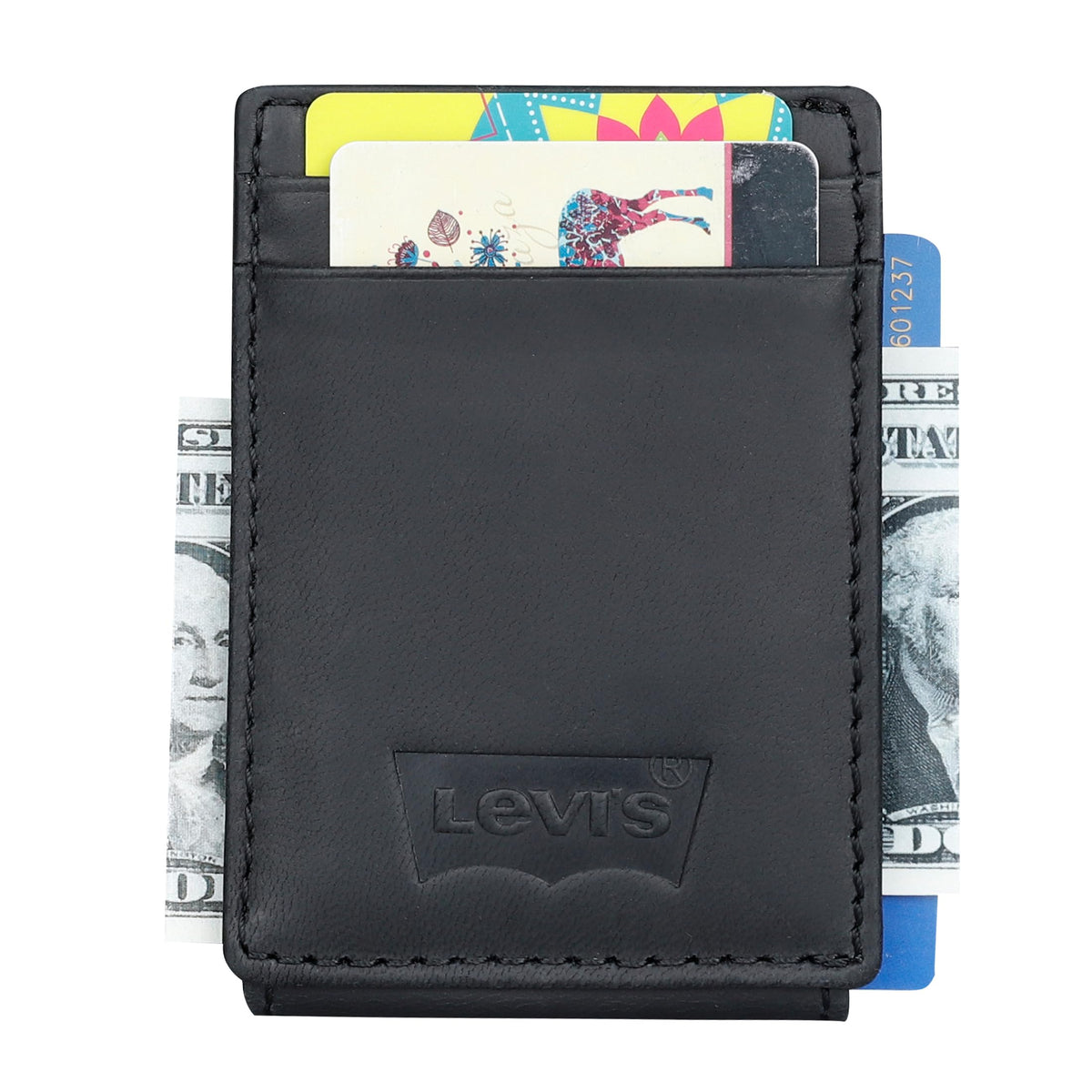 Levi's mens RFID Slim Everyday Card Case Wallet Black