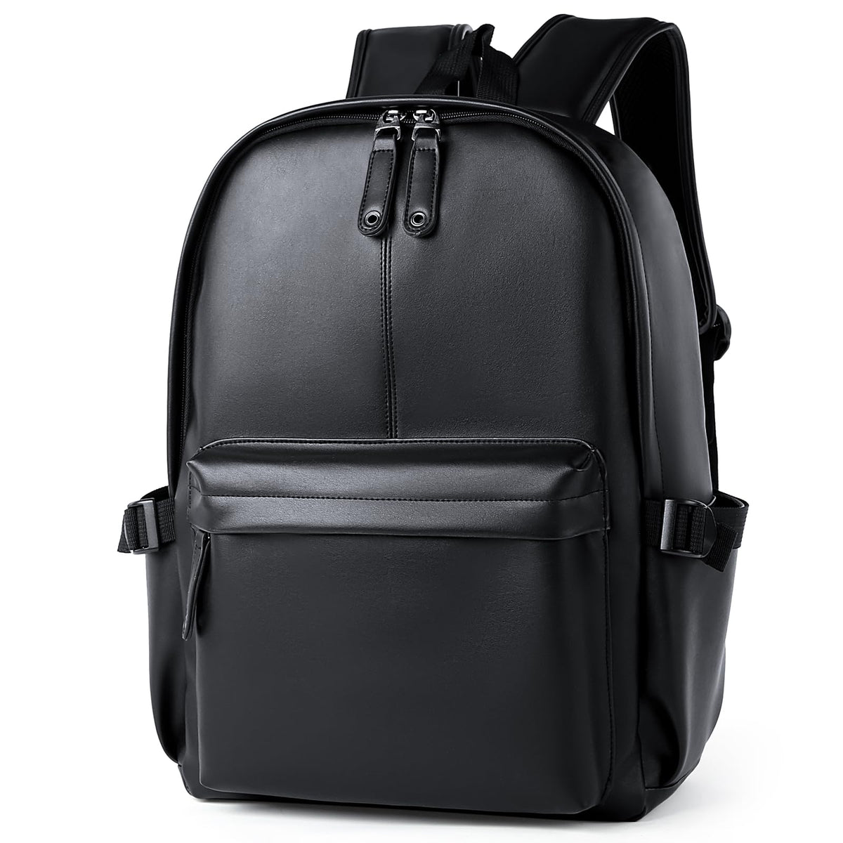 MATE ELAN Pu Leather Laptop Backack For Men Women Classic Water-Resistant Purse Airplane Travel Backpacks Work Business Bag Black