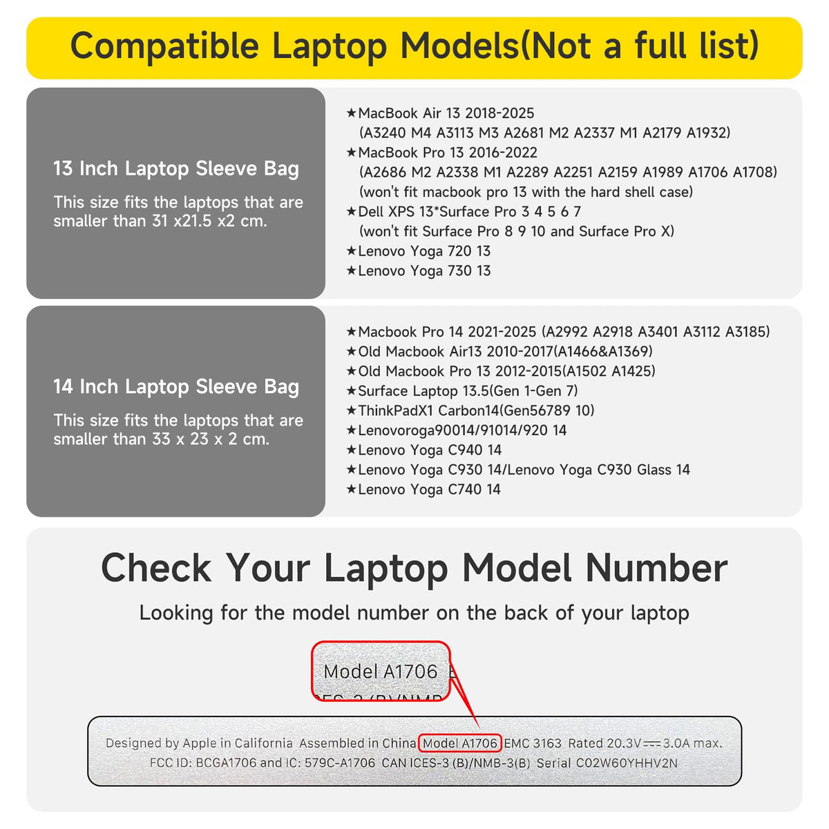 Slim PU Leather 13 13.6 Inch Laptop Sleeve Protective Case with Mouse Pad for MacBook Air/Pro 13 M4/M3/M2/M1 HP Lenovo Dell Asus Samsung Briefcase Carrying Laptop Bag (Black&Gray, 13 inch)