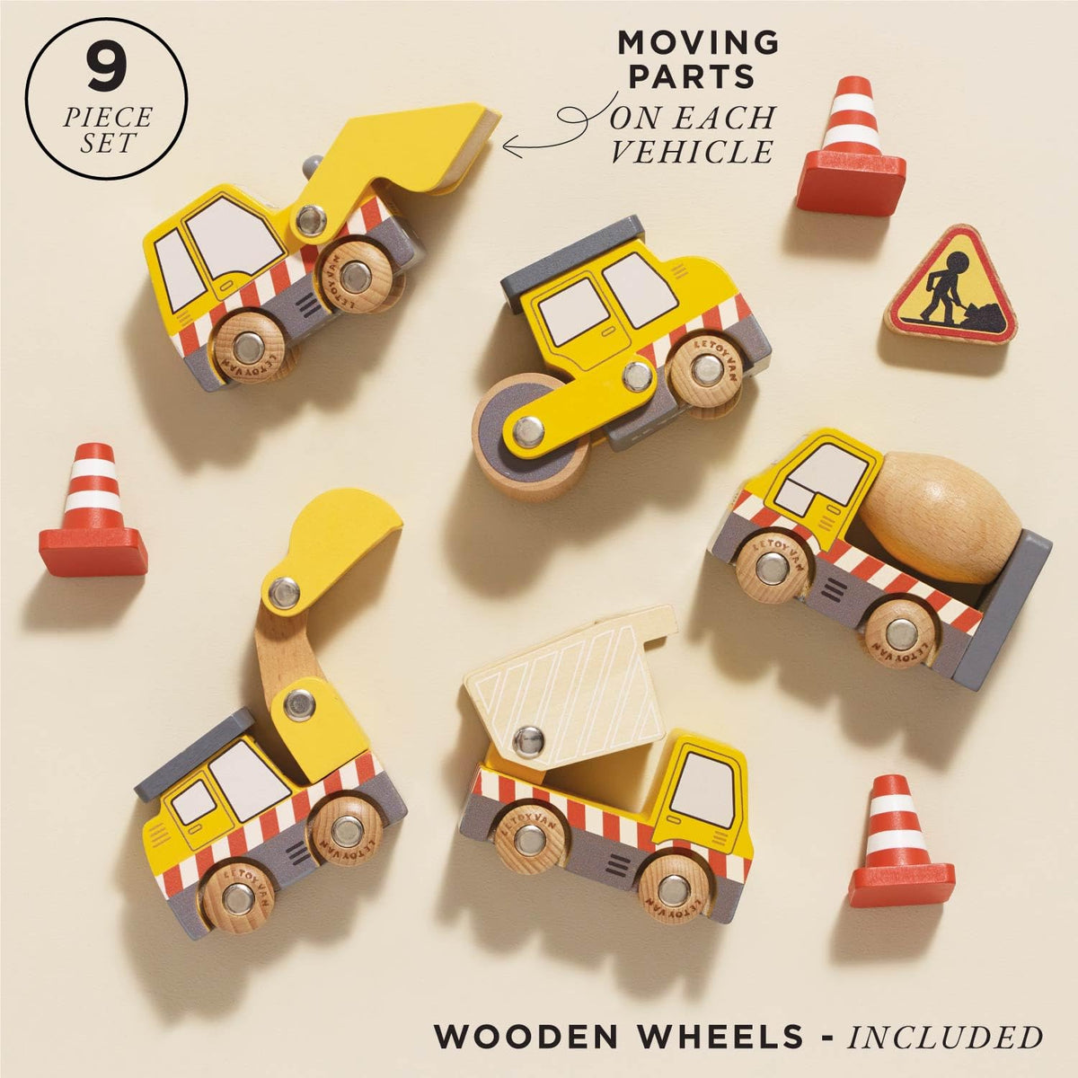 Le Toy Van Wooden Construction Vehicles Set