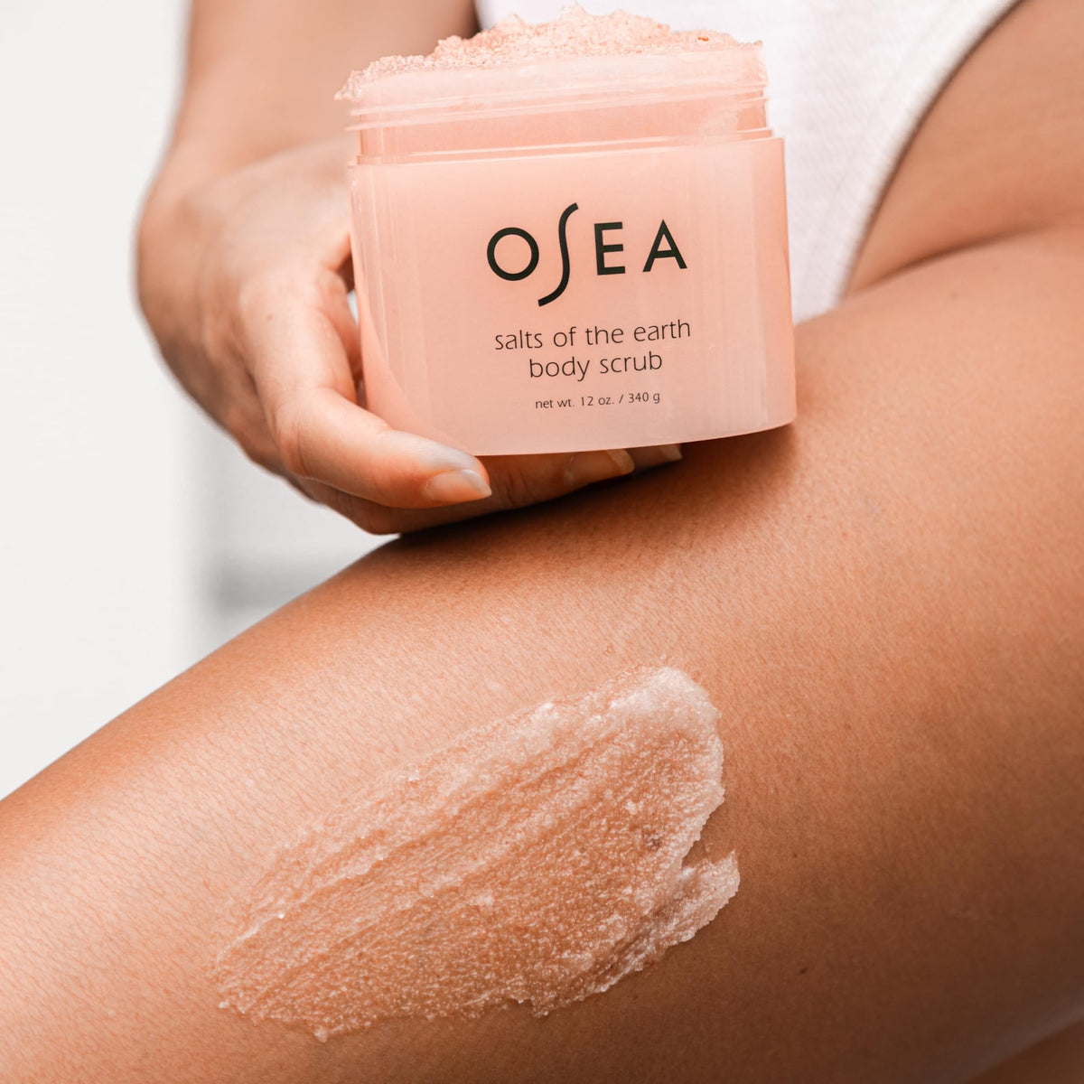 OSEA Salts of the Earth Body Scrub 12 oz - Pink Himalayan Salt Scrub - Gentle Body Exfoliation Skincare - Ideal Spa Gift for Pampering - Clean Beauty & Vegan Body Care