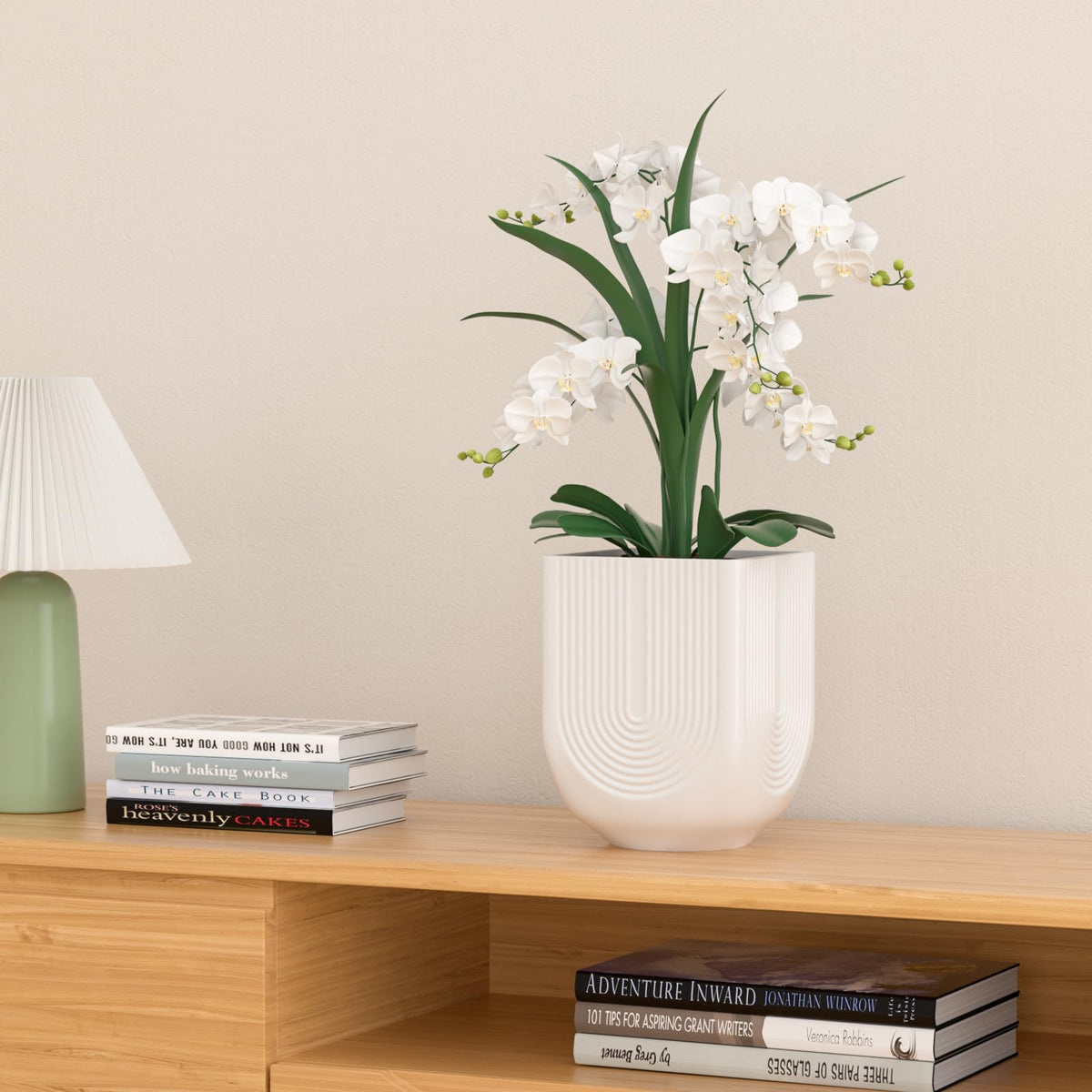XiHuaer Ceramic Planter, 6 Inch Plant Pot with Drainage Hole, Indoor Outdoor Planter Flower Pots, White Pot for Plants