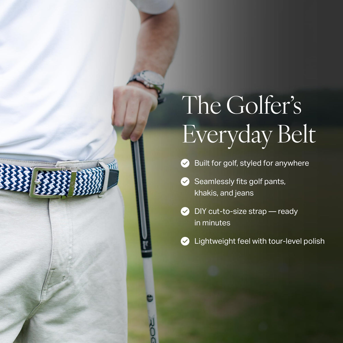 Nexbelt Men's Braided Ratchet Golf Belt – Adjustable, Stretch Fit – For Casual Wear & Golfing (Fits up to 50") - Liberty