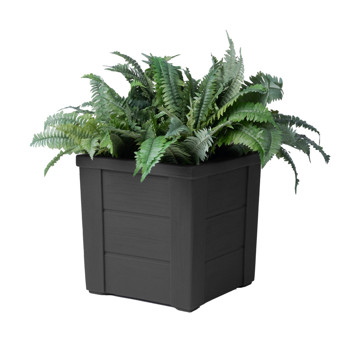 Step2 Lakewood Planter Box™ 2-Pack, Planters for Indoor or Outdoor Plants, Gardening and Flower Pot for Patio or Porch, Durable Plastic, Black