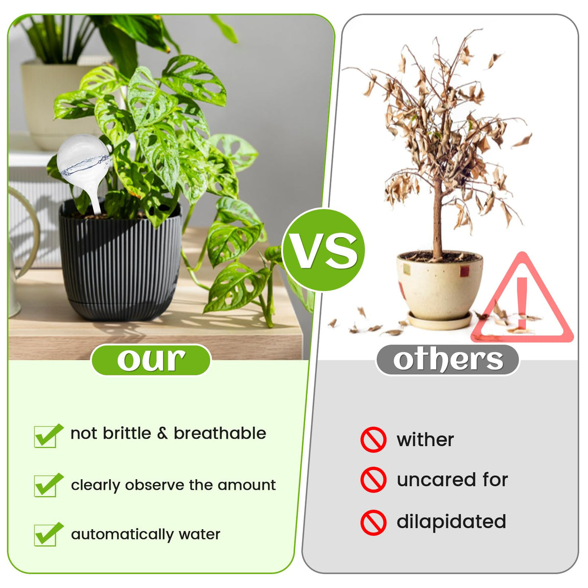 Hdagbnn 18 PCS Plant Watering Globes,Clear Plastic Watering Bulbs,Self Watering Planter,Flower Automatic Watering Device for Flowerpot,Plants Indoor,Outdoor,Home Garden(Large,Medium,Small)