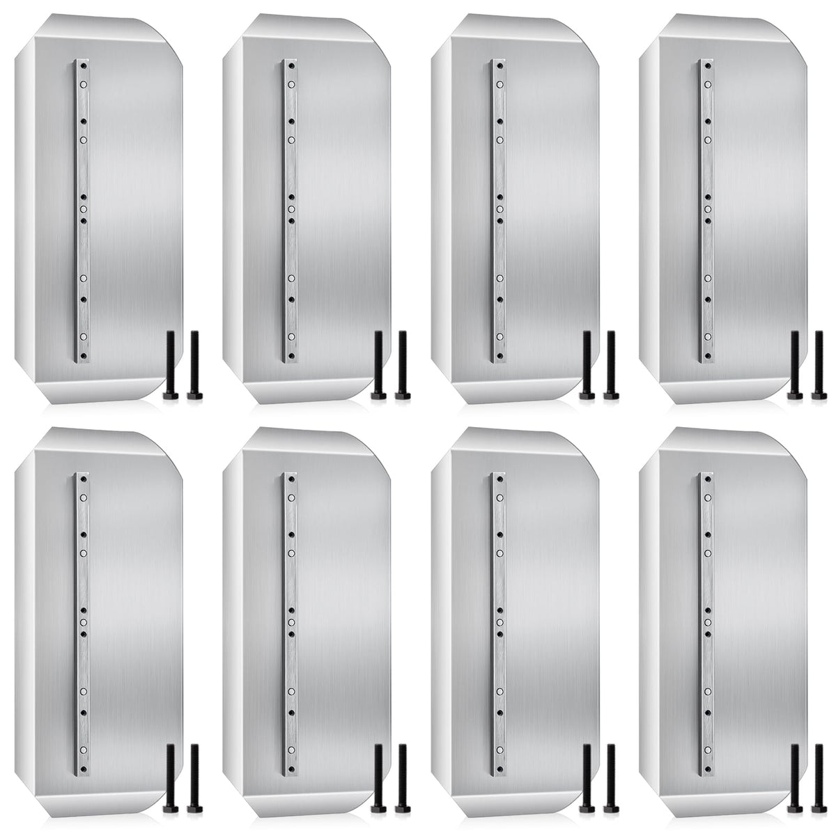 Lanties 8 Pcs Power Trowel Blades 8“x 18” Stainless Steel Combination Blades for Concrete Masonry Refinishing