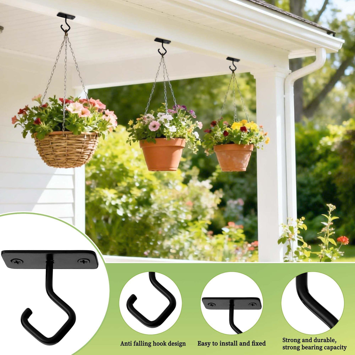 AJART Ceiling Hooks for Hanging Plants - Iron Plant Hanger for Wall Mount - 2 Pack/2.5 Inch Ceiling Hook for Indoor Use