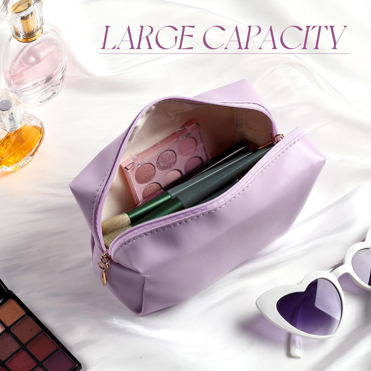 Kigeli 12 Pcs PU Leather Makeup Bag Bulk Small Macaron Preppy Cosmetic Pouch with Zipper Wedding Bridesmaid Gift Waterproof Mini Toiletry Bag for Purse, Aesthetic Travel Organizer for Girls Women