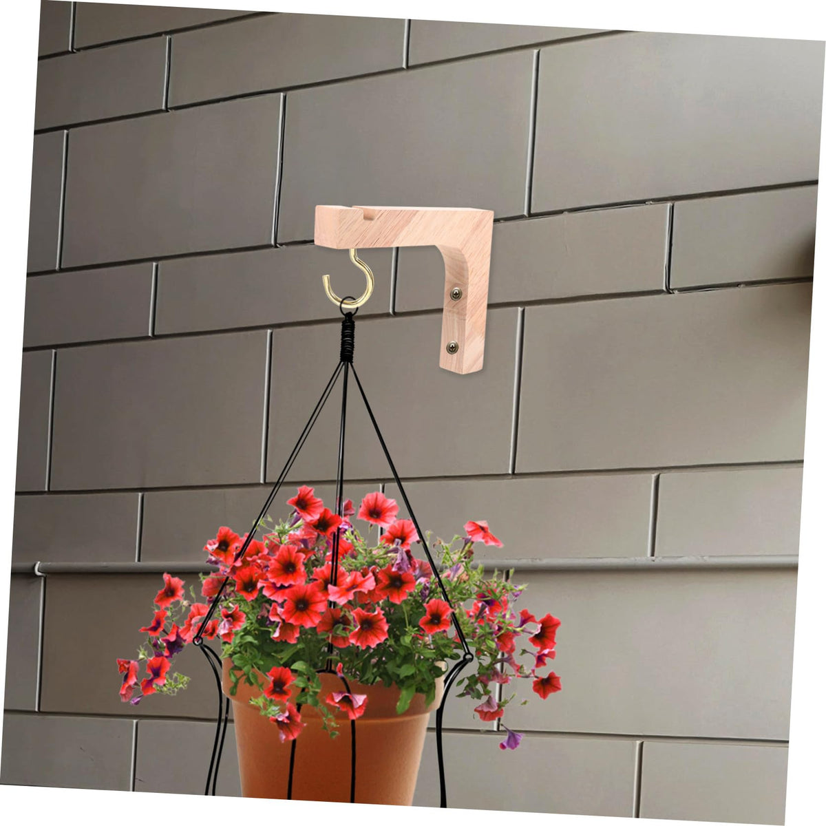 VOSAREA 2pcs Wooden Plant Hooks Heavy-Duty Wall Mount Plant Hangers for Indoor and Outdoor Hanging Planters Ceiling and Wall Bracket Supports