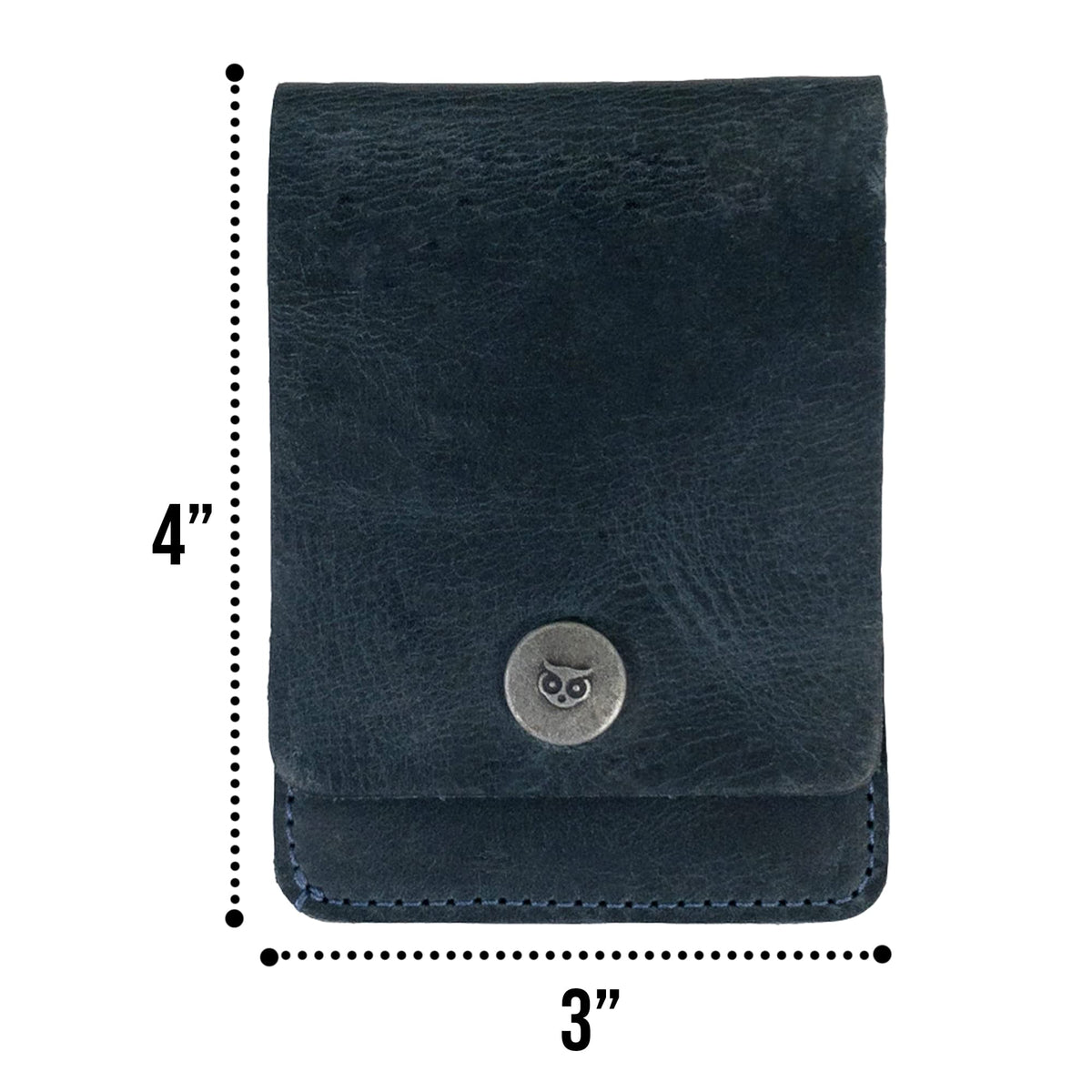 Hide & Drink, Vertical Front Pocket Wallet with Card Slot, Compact Storage for Bills, Card Holder, Full Grain Leather, Handmade, Slate Blue