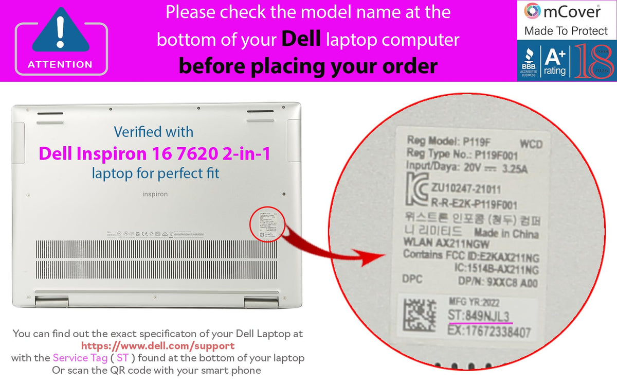 mCover Case Compatible ONLY with 2022～2023 16" Dell Inspiron 7620 2-in-1 Inspiron 5620/5630 Clamshell Windows Computer (NOT Fitting Any Other Dell Models) - Pink