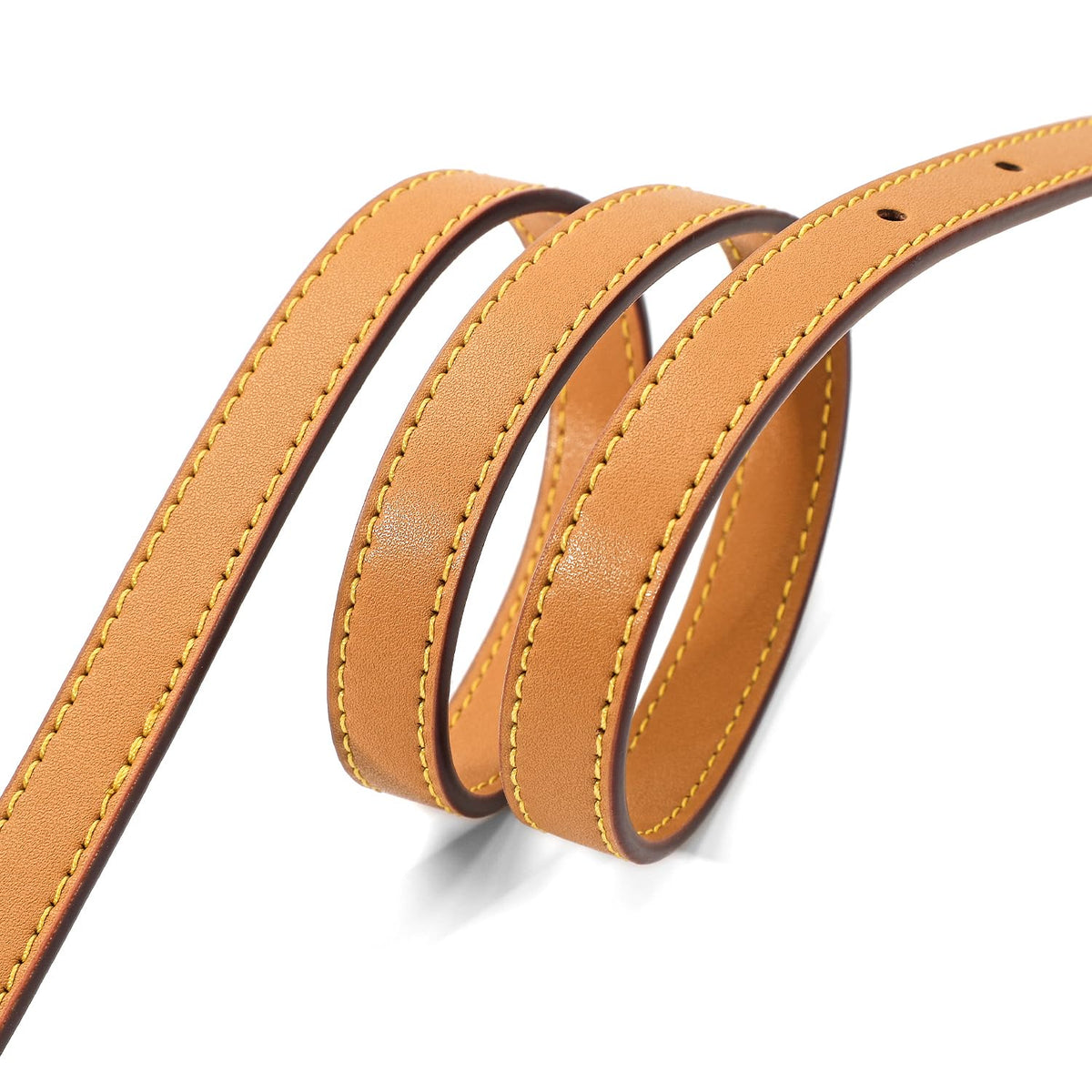 RYYXZXL Vachetta Leather Replacement Adjustable Shoulder Strap for L V Handbag Replacement Bag Strap (width: 0.6in-Apricot Yellow)