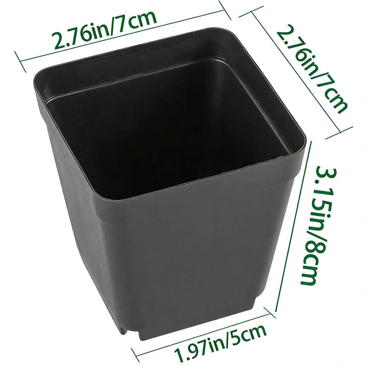 HAKZEON 120 PCS 3.15 Inch Plastic Nursery Pot, Square Plant Pot with Drainage Holes, Small Plant Flower Starting Pots, Balck Deep Starter Container for Flower Planter Seedlings, Succulents