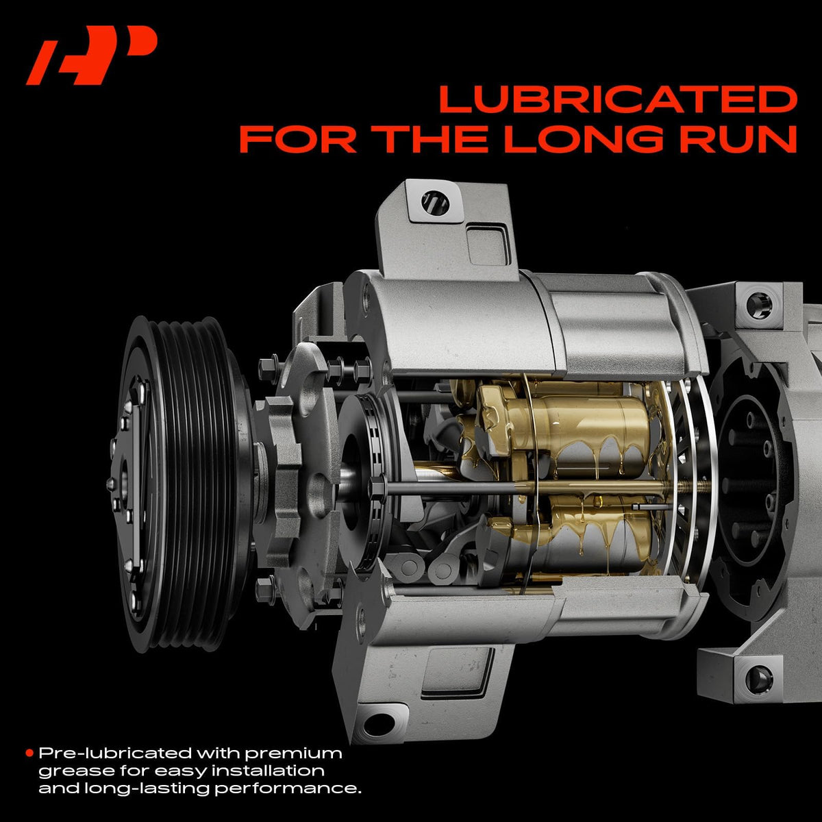 A-Premium A/C AC Compressor with Clutch Compatible with Chevrolet Colorado 2.5L 2015-2022, Equinox 1.5L 2018-2023, GMC Canyon 2.5L 2015-2022, Terrain 1.5L 2018-2023, CVC Style, 5 Grooves