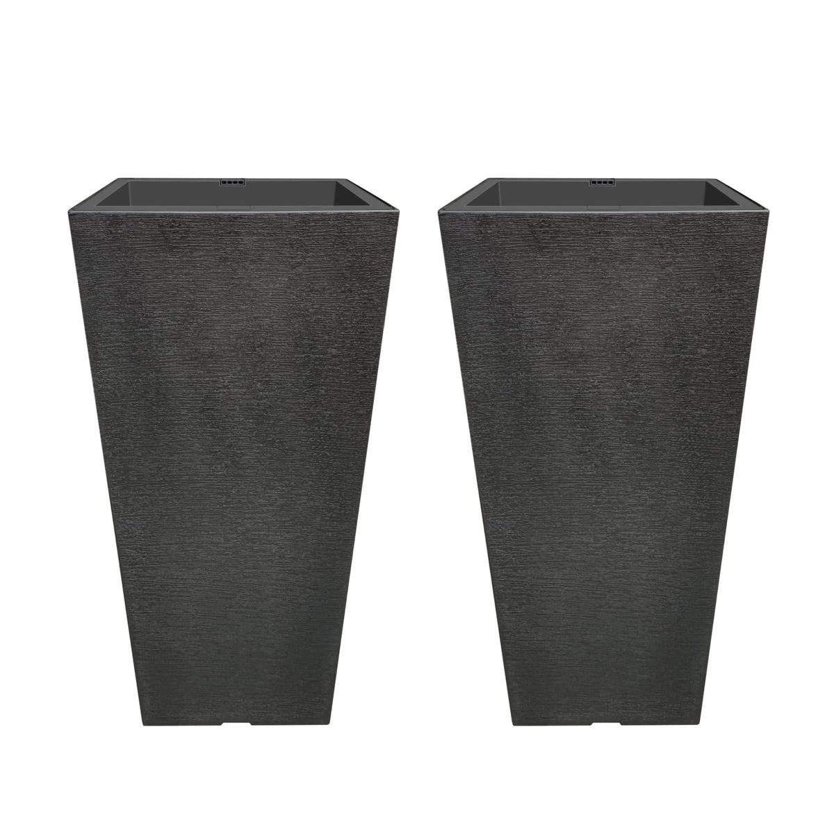 Kante 28 Inch Tall Planter Set of 2, Large Taper Planter for Outdoor Indoor Garden Patio Front Door (Black)