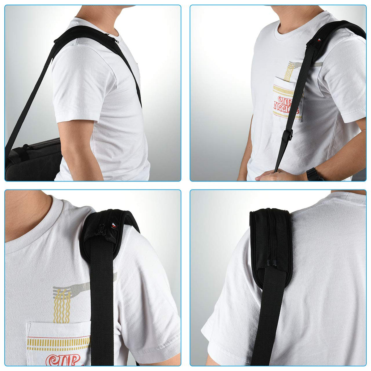 TXEsign Replacement Shoulder Pad for Bags, Laptop Case with Zipper Closure Laptop Shoulder Bag Strap Pad -Large