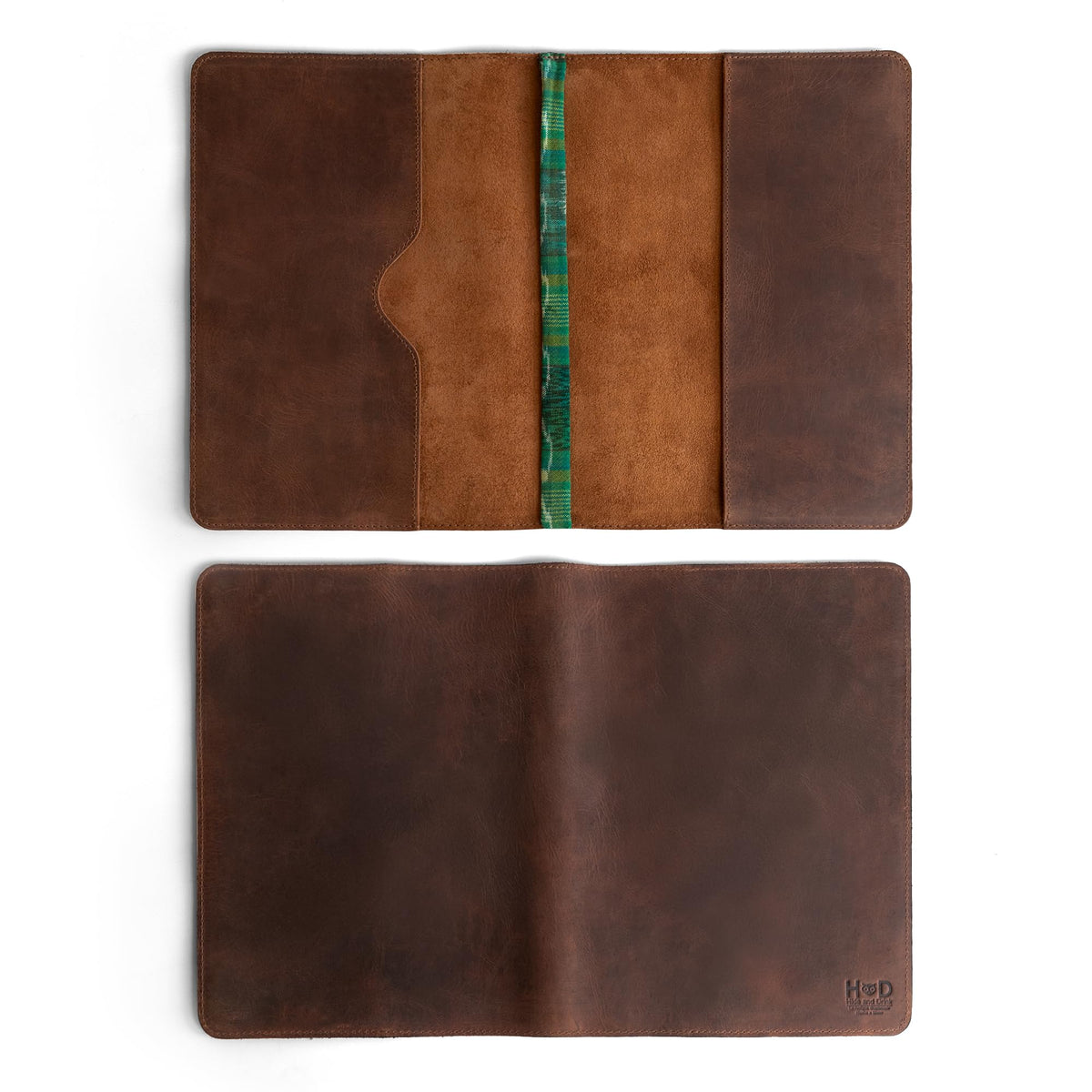 Hide & Drink, Journal Cover Compatible with Moleskine XL (7.5 x 9.75 in) with Strap, Refillable Case, Personal Planner, Full Grain Leather, Handmade Office & Work Essentials (Bourbon Brown)