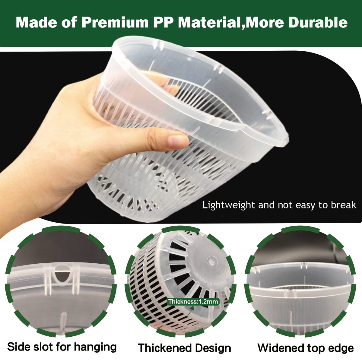 Tialero 12Pcs Orchid Pot, 3 Each of 4.5, 5.5, 6.3 and 7.5 Inch Orchid Pots with Holes and Saucers, Clear Orchid Pots for Repotting, Plastic Plant Pot(3 Each of 4.5,5.5, 6.3,7.5in with Saucers)