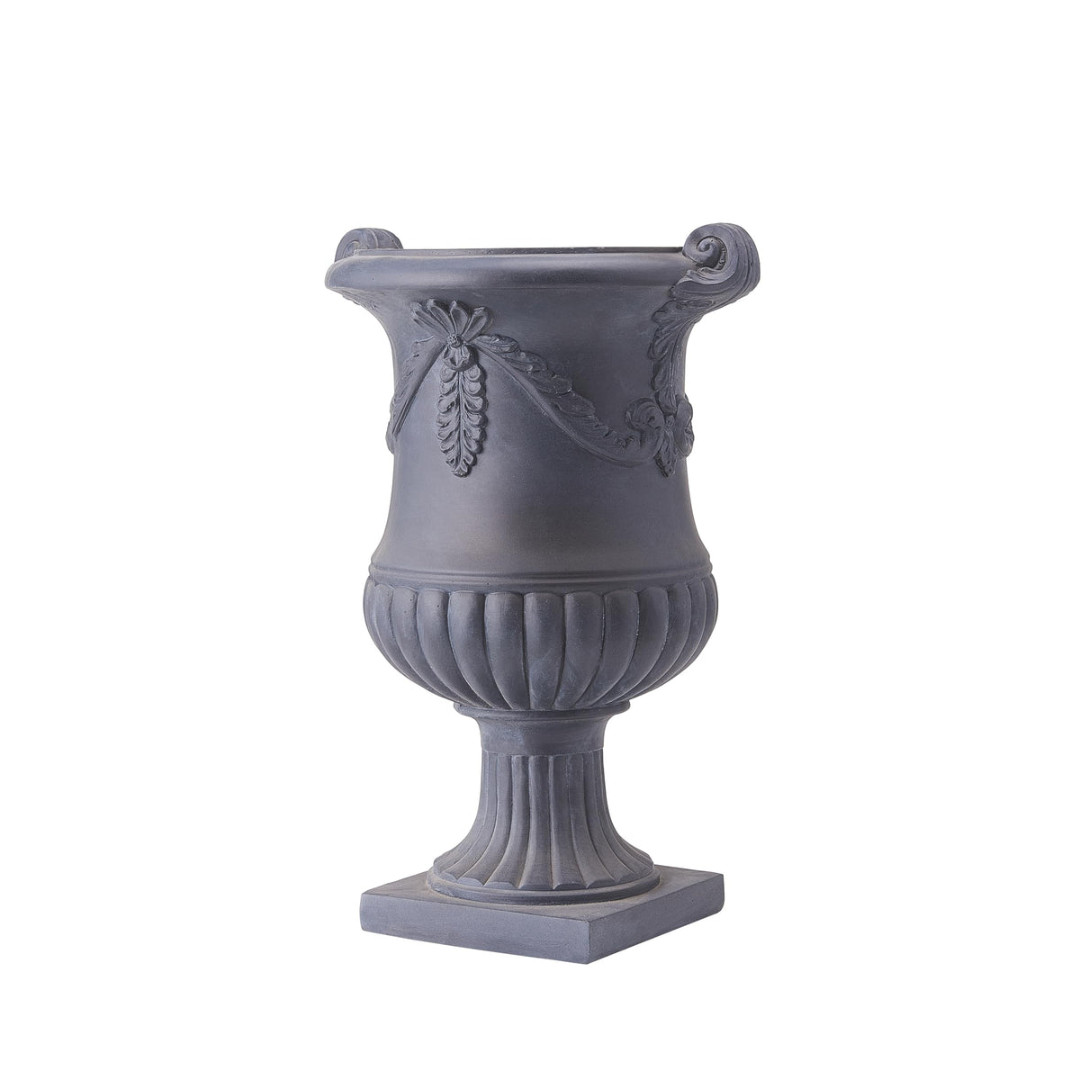 Christopher Knight Home Gary MGO Round Planters Set of 2, Outdoor Flower Pots with Floral Relief Carvings, Classical Garden Urn with Drainage Hole, Patio Urn Planters for Garden, No Assembly, Black