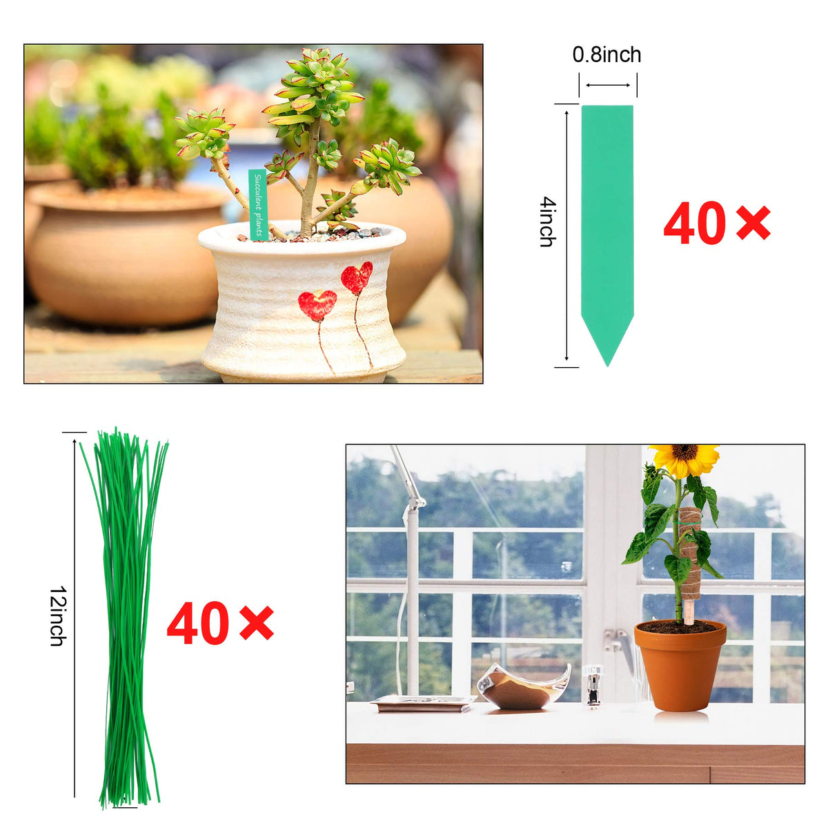 Moss Pole, Augshy 48 Inch Moss Poles - 4Pcs 12 Inch Coir Totem Poles Moss Climbing Sticks for Indoor Creepers Plant Support Extension