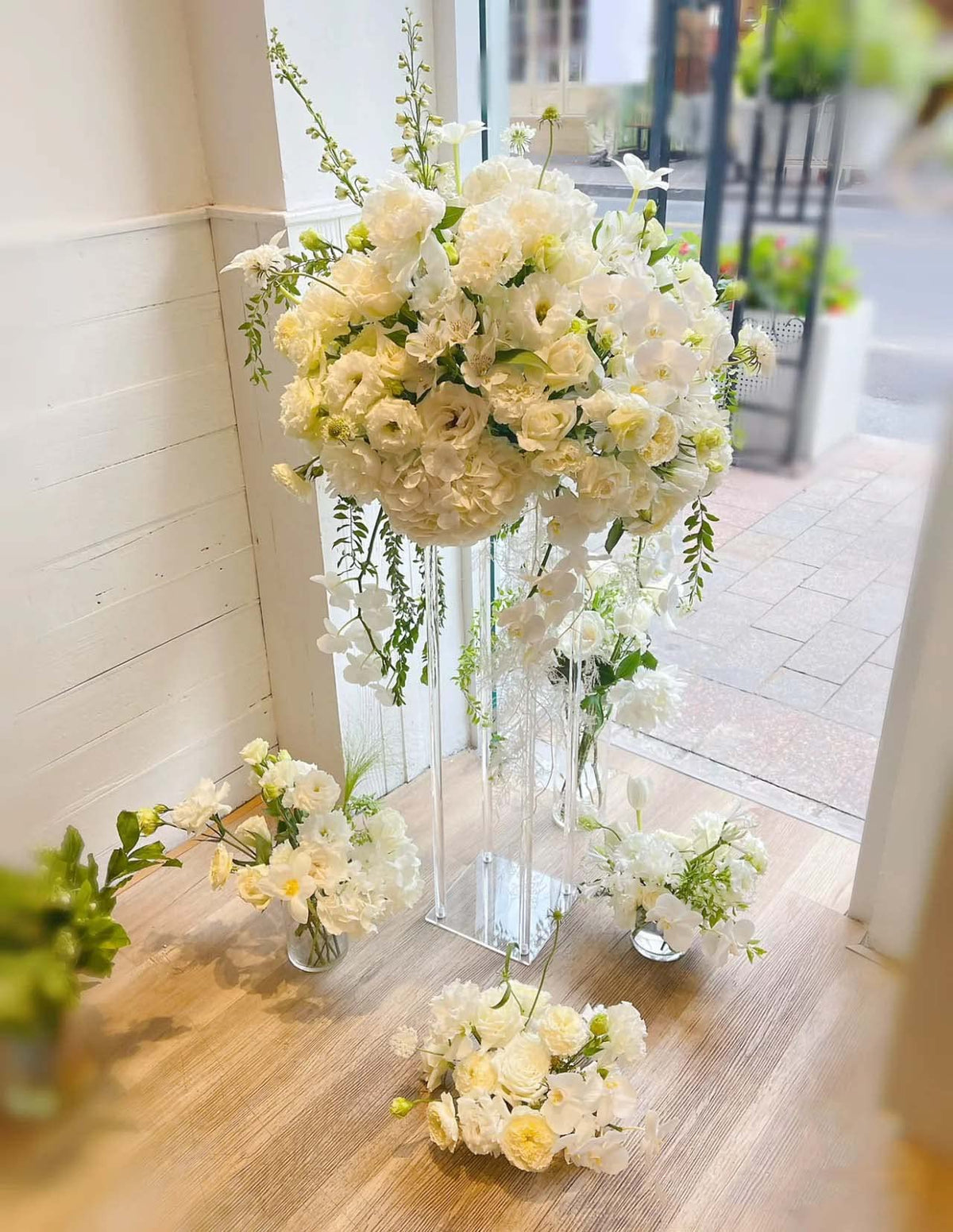 MEISHAONV 31.5inch 10 Set Acrylic Flower Vase Column Stand Wedding Flower vase Wedding Centerpieces for Tables