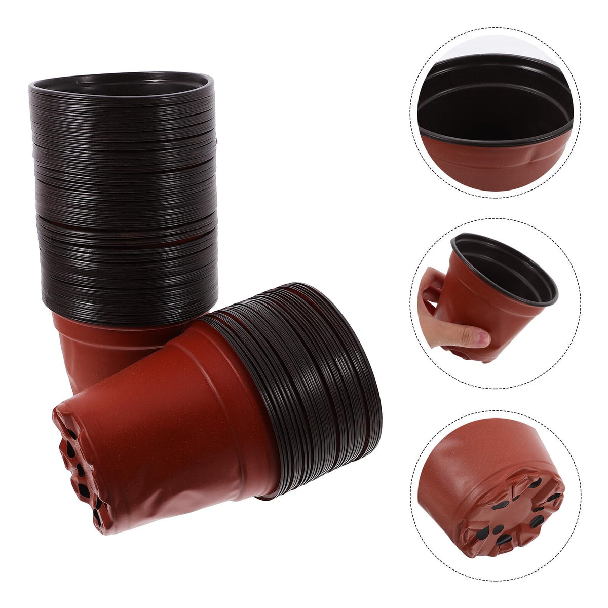 Kisangel 100pcs Plastic Strawberry Nursery Cups Germination Seedling Pots with Drainage for Garden Propagation and Indoor Outdoor Plant Growing