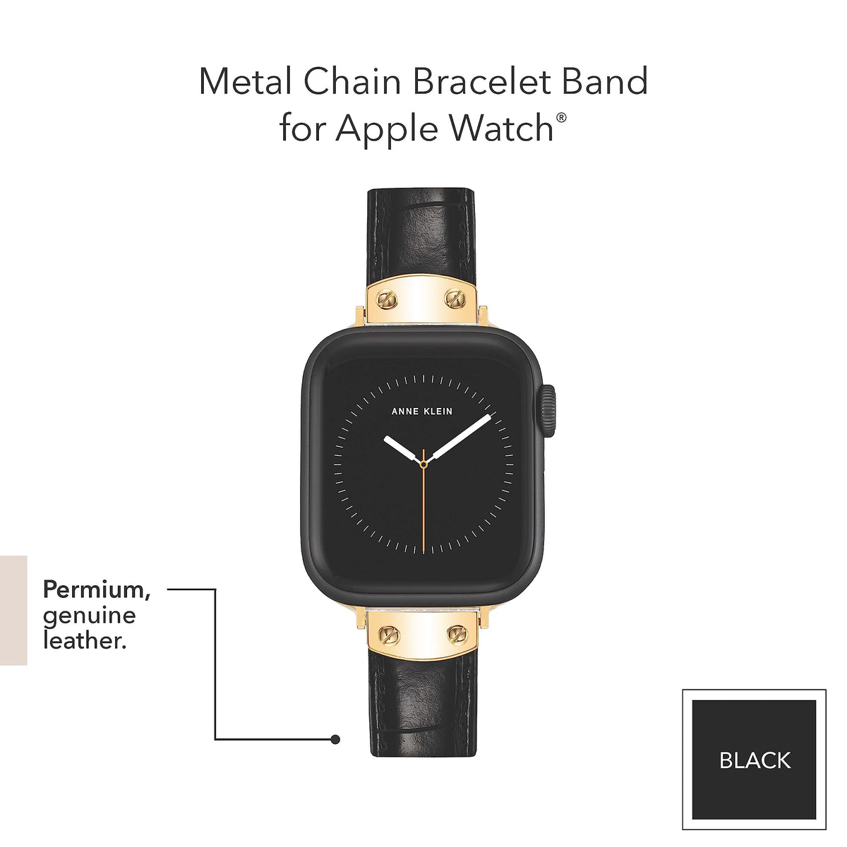 Anne Klein Leather Fashion Band for Apple Watch Secure, Adjustable, Apple Watch Band