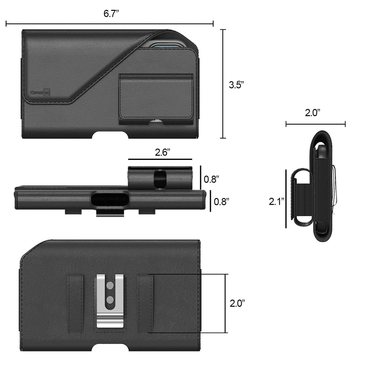 CoverON Holster with Earbuds Holder for 1+ OnePlus 15R 15 Nord 4 Open 13 13R 12 12R CE4 One Plus N200 N20 N10 5G 10T 10 9 Pro 8T+ Phone Case Belt Clip Buds Leather Pouch Bag (Fits Otterbox/Any Case)
