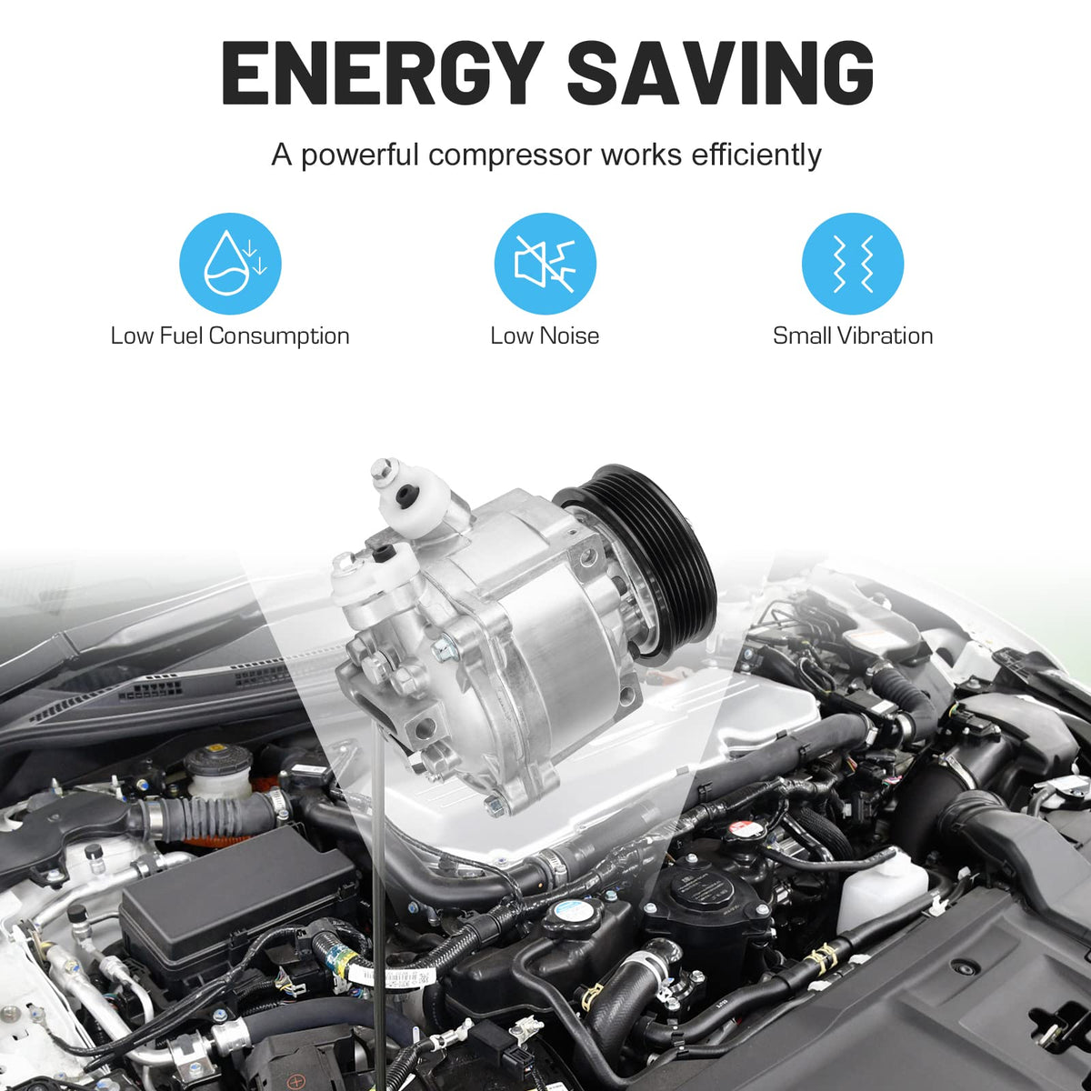 New AC Air Condition Compressor w/Clutch for 2013-2018 Chevrolet Sonic L4 1.8L 1.8 (NOT for 1.4L Engine; for manual temp control only), 29167C, 42699130