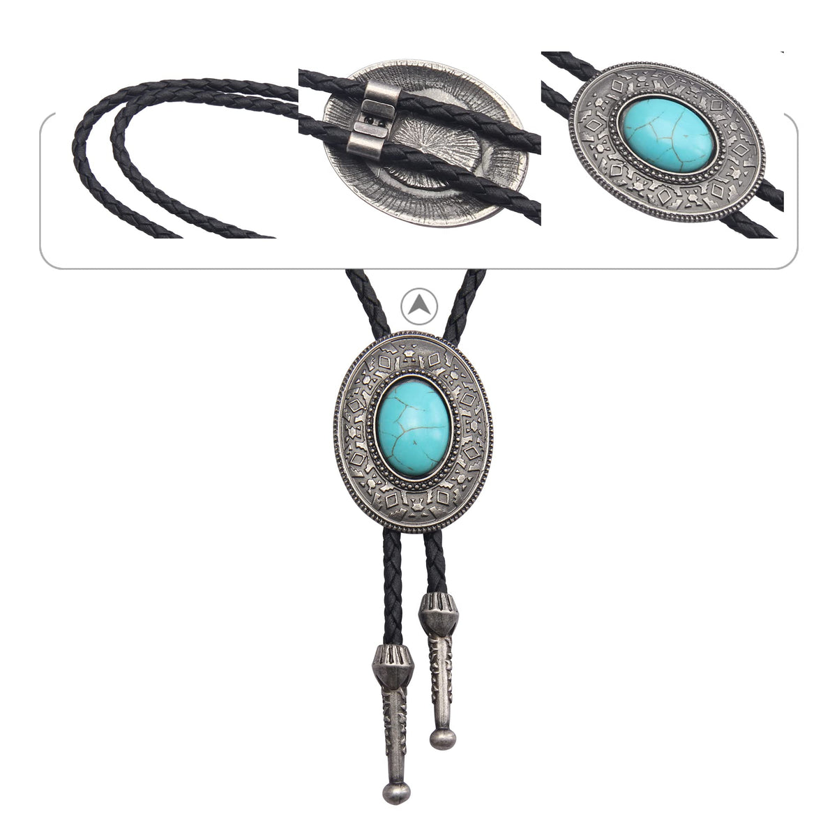 GelConnie Bolo Tie for Women Cowboy Tie Bolo Western Necklaces Bolero Tie Men Necklace Ties Turquoise Mens Leather Necktie