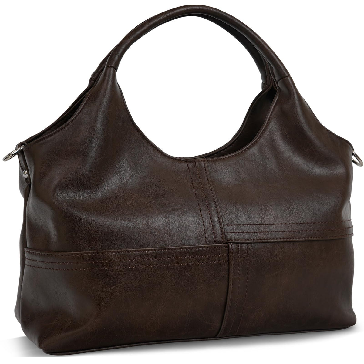 KOGTLA Vegan Leather Purses for Women with Detachable Satchel Strap, Ladies Handbags, Tote Hobo Bags with Top Handle Dark Coffee