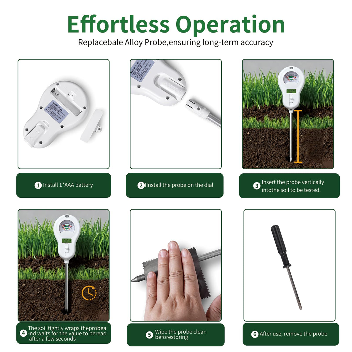 DXOKNQG Soil Moisture Meter, Plant Water Monitor, Hygrometer Sensor for Gardening, Farming, Indoor and Outdoor Plants (Basic Style + Two prode)