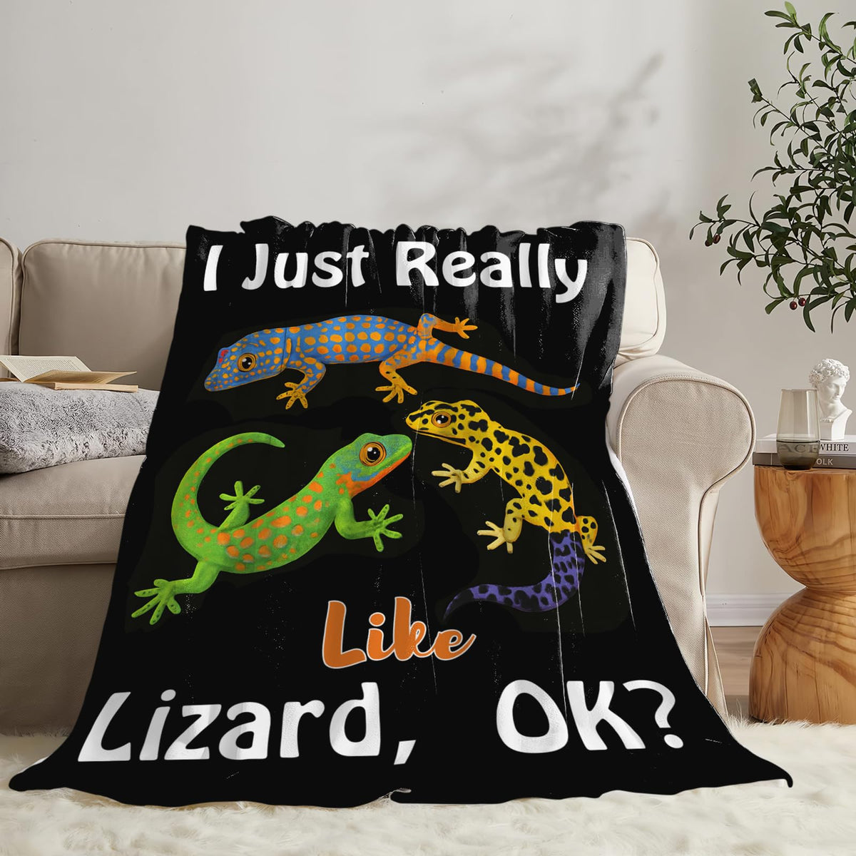 Baegopa Lizard Blanket Gifts Reptiles Lovers Throw 50"X40"