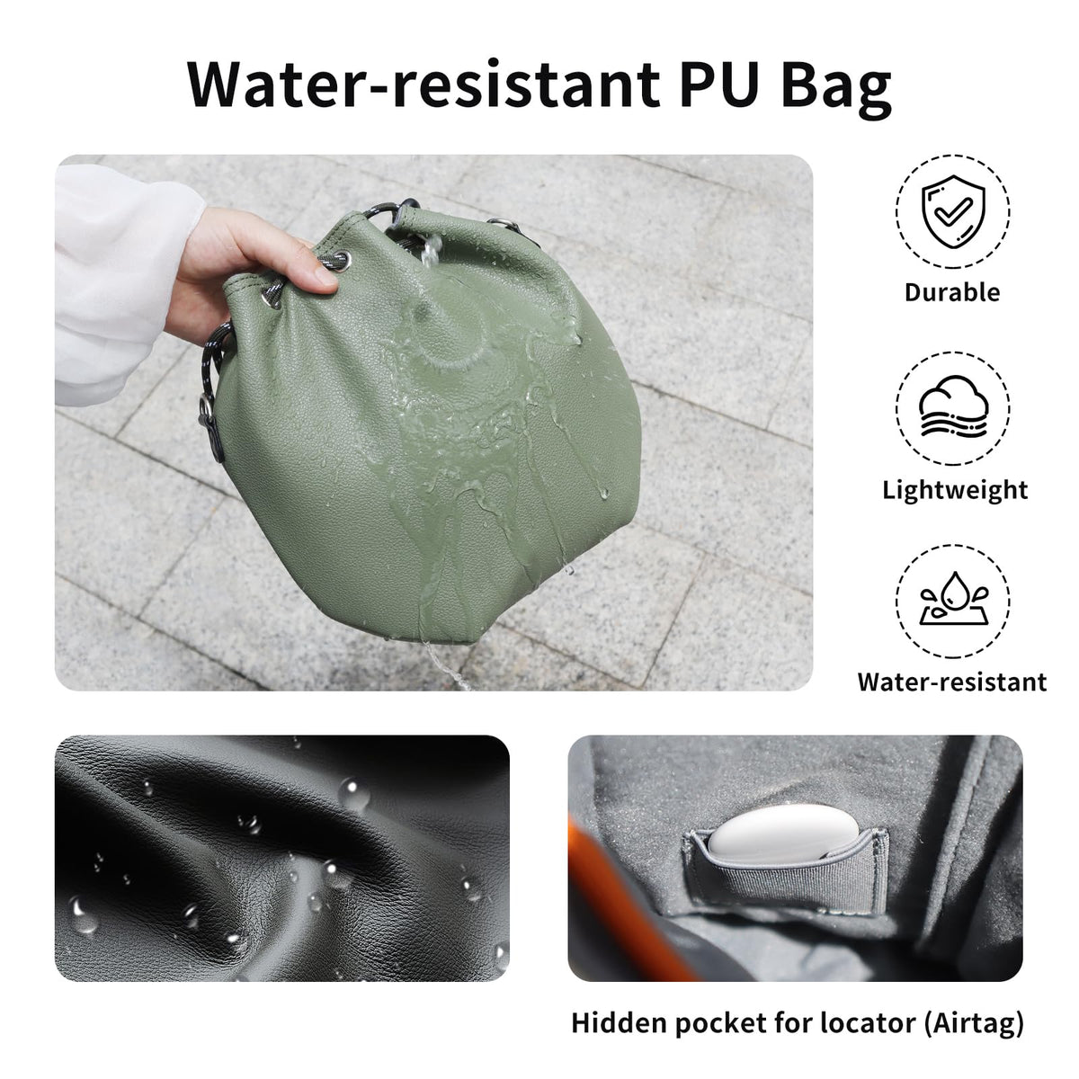 CQT Drawstring Osmo 360 Mini 3 4 Pro Bag, Drone PU Leather Crossbody shoulder Bag Pouch Handbag Waterproof Storage Bag for DJI Mavic MINI 4 3 PRO 2 SE 4K and NEO 2 Drone Accessories (Olive Green)