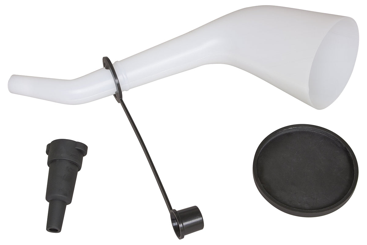 Lisle 18232 Offset Funnel with Cap & Lid Black