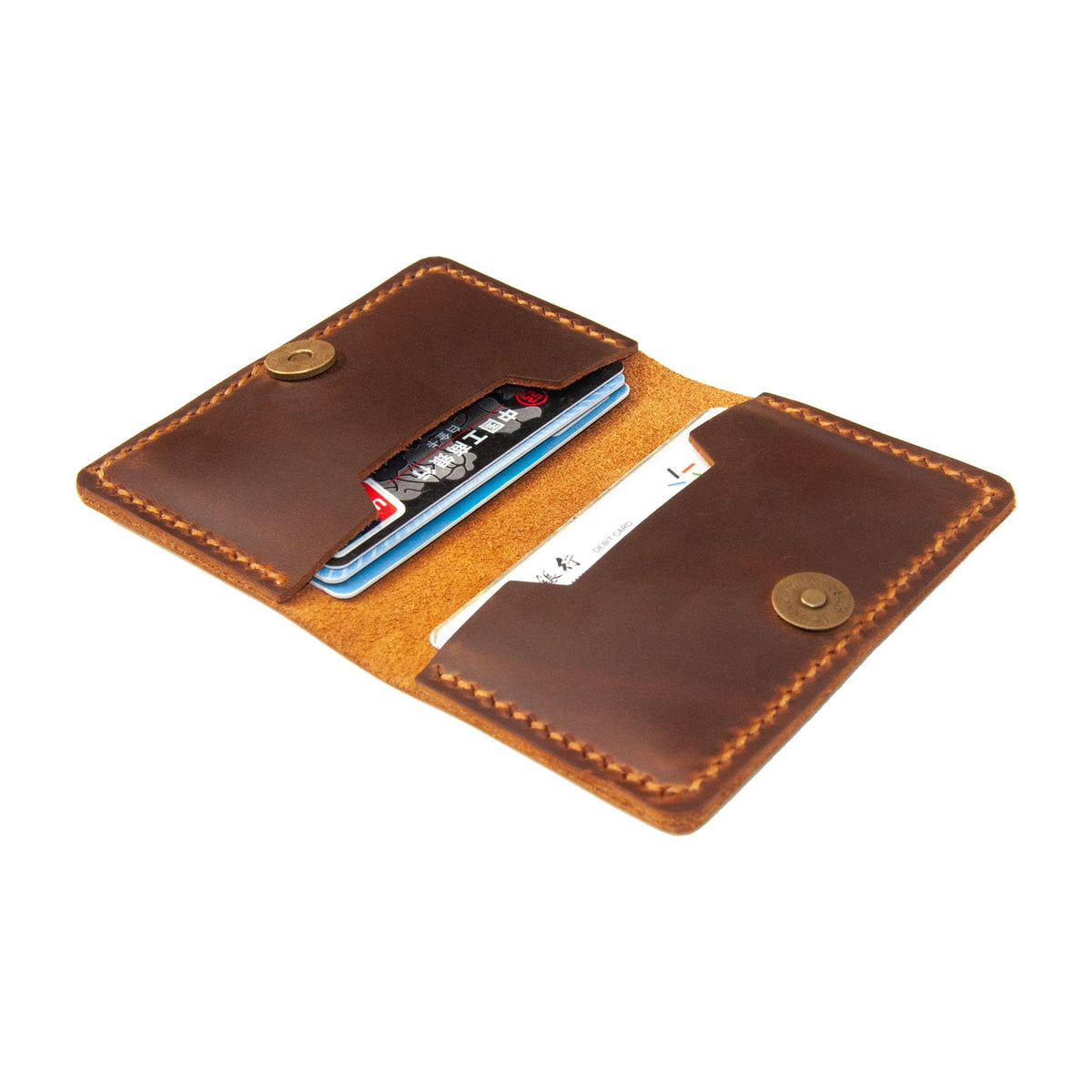 Turbosnail Leather Origami Wallet, Minimalist Bi-Fold, RFID Protected, Brown