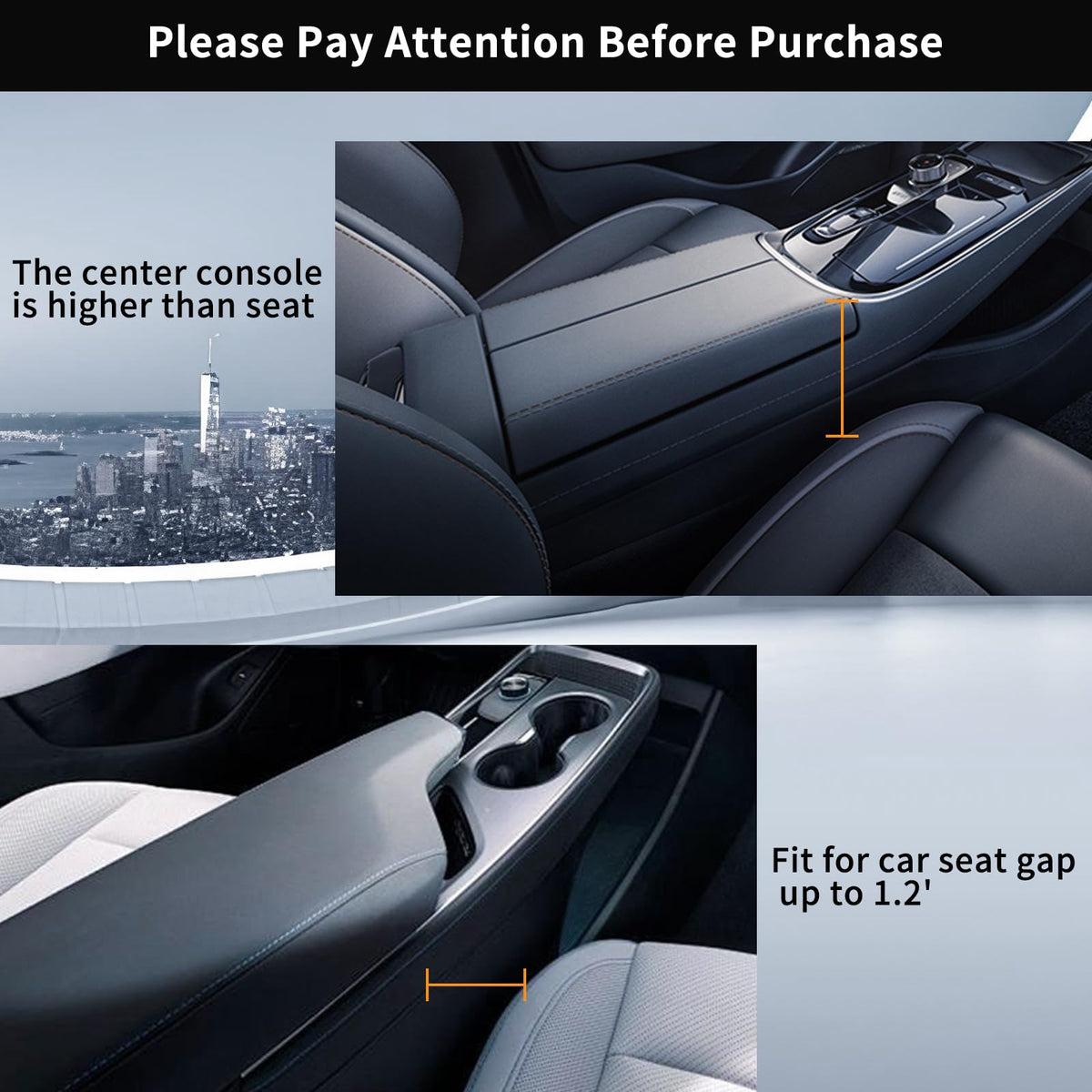 Car Leather Cup Holder Gap Bag 2-Piece Car Seat Gap Filler with Cup Holders for Cups Glasses Keycard (Main and Passenger) (Classic Black)