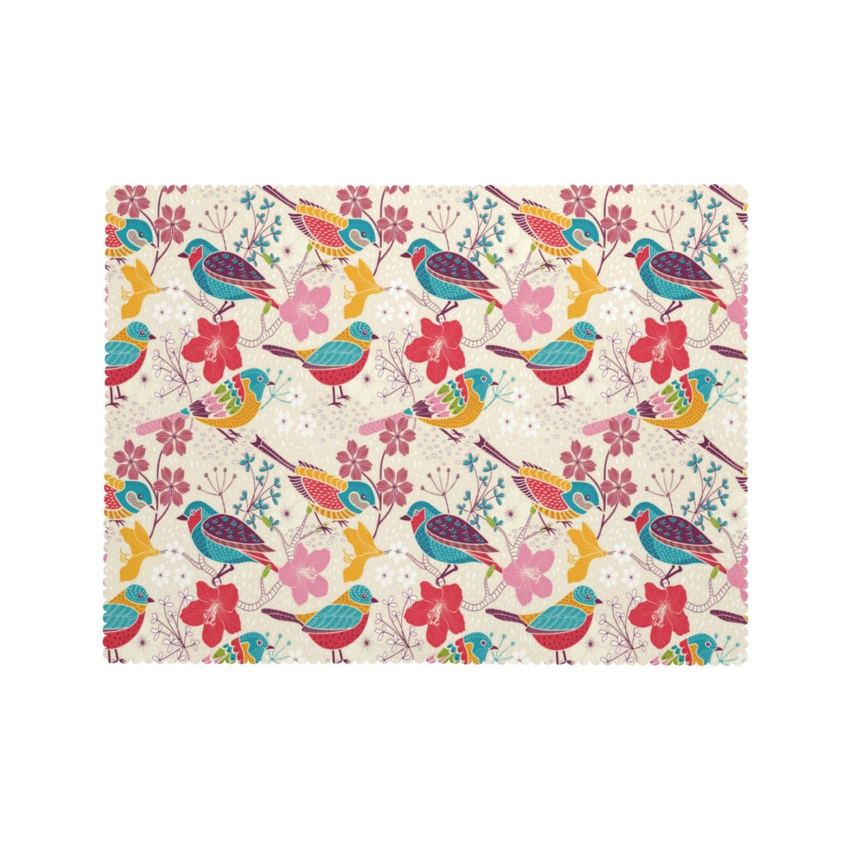 LORCARVIS Floral with Birds Tablecloth Floral Birds Pattern Polyester Rectangle Table Cloth Washable Seasonal Tabletop for Kitchen Dinning Party Outdoor Picnic 54 x 72 Inch Tablecloths
