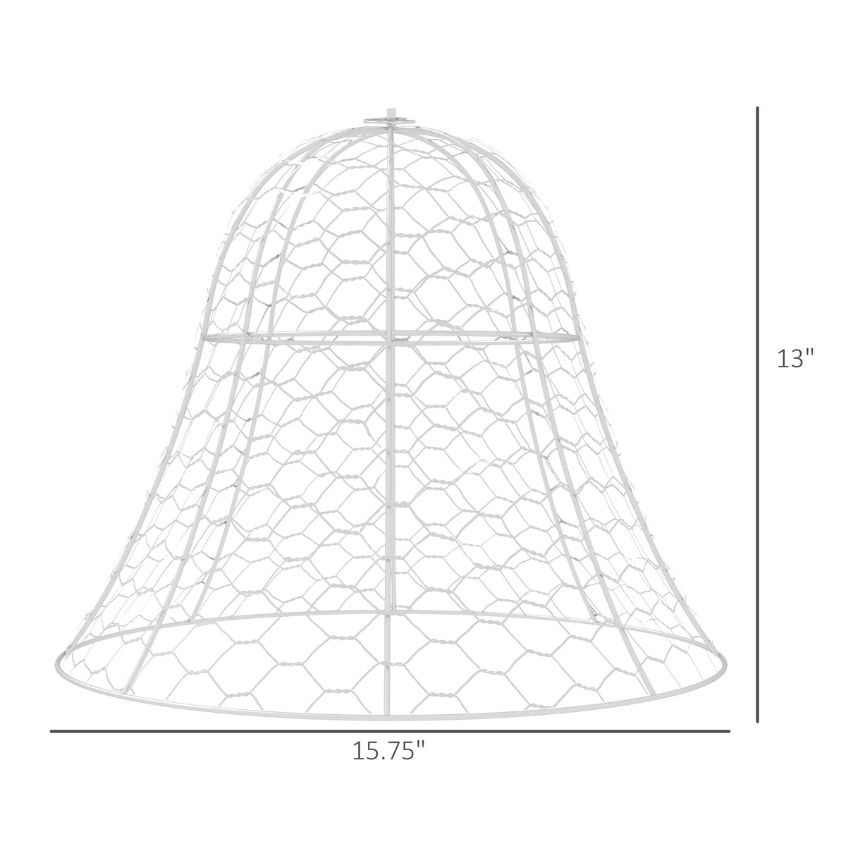 6-Pack Garden Chicken Wire Cloche, 16" x 13" – Metal Plant Protectors, Stackable Crop Cages, White, Animal Barrier for Outdoor Gardens