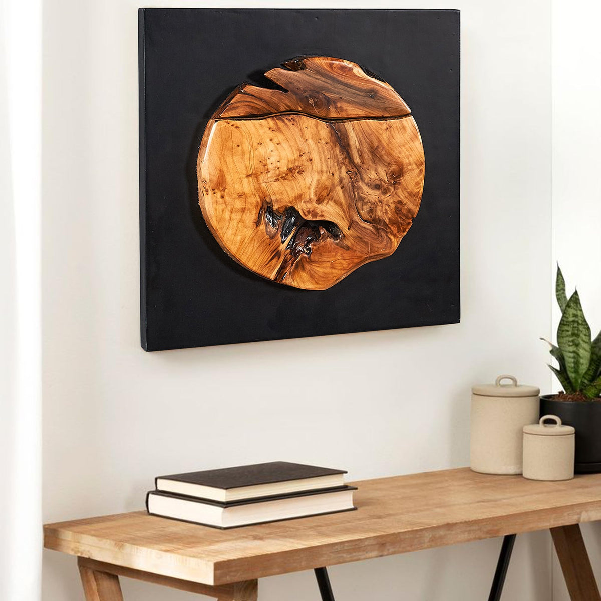 Greenage Cedar Roots Round Wall Decor 17"×17" Hanging Decoration for Home Living Room Bedroom Office
