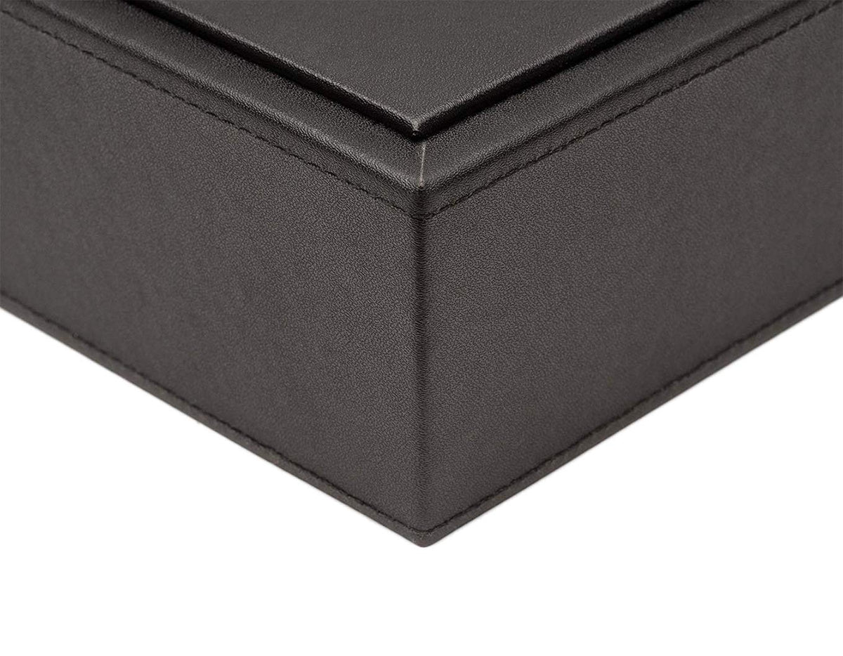 Armory by Castle - Leatherette Two Stackable Paper Trays Desk Organizer - Clutter Organizer for Home, Office, Personal, and Employee Files (Two Paper Trays - Stackable)