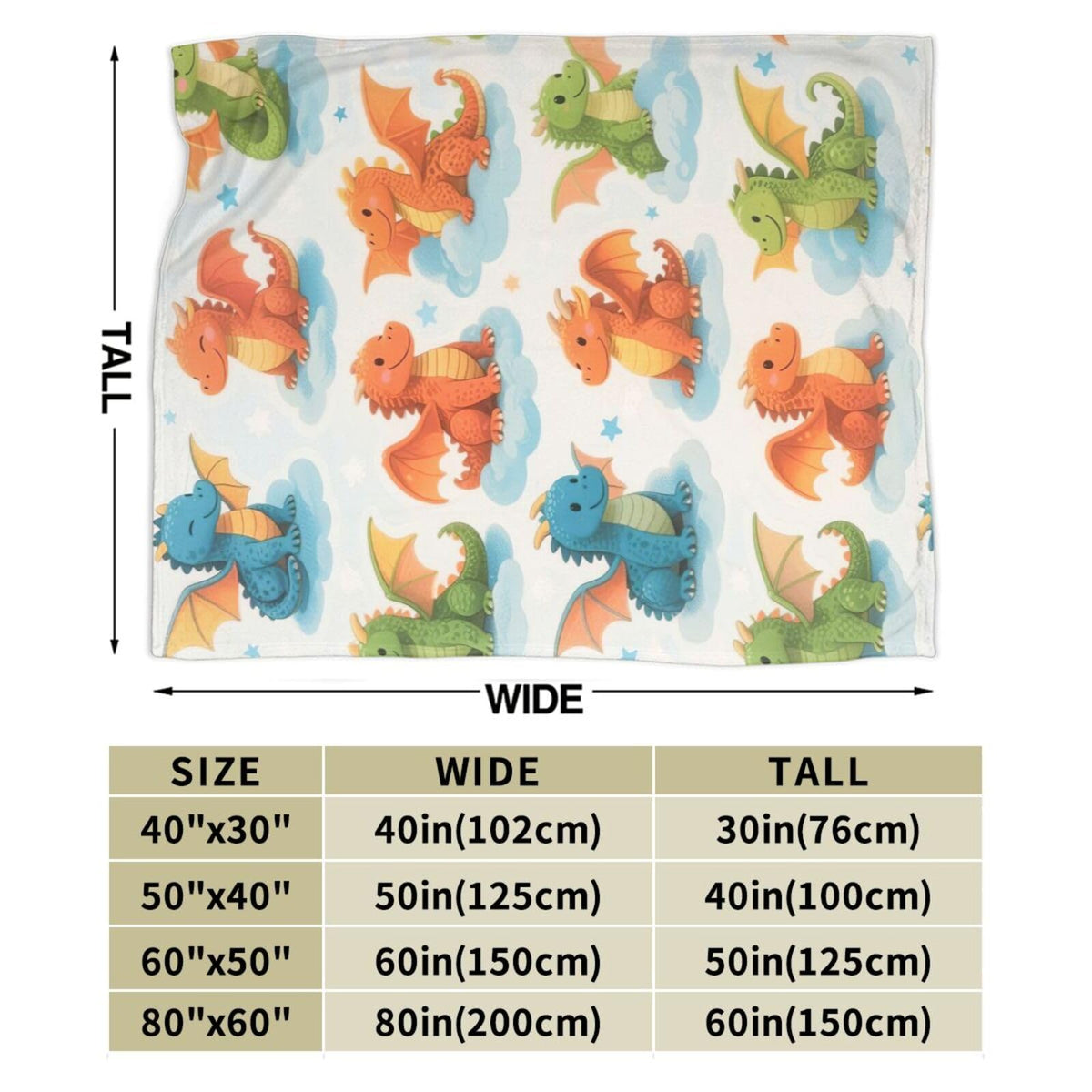 Dragon Blanket Dragon Gifts for Women Girls Cute Throw Blanket for Dragons Lover Soft Flannel Cozy Fleece Fuzzy Plush Warm Bedding Stuff for Kids Adults 40 x 50 Inch