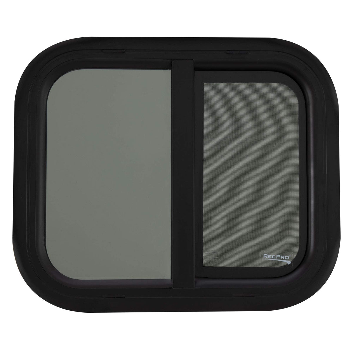 RecPro RV Window Replacement - Teardrop Style, Horizontal Sliding, 18inW x 15inH, Black, Model RP-WIN, Made in USA