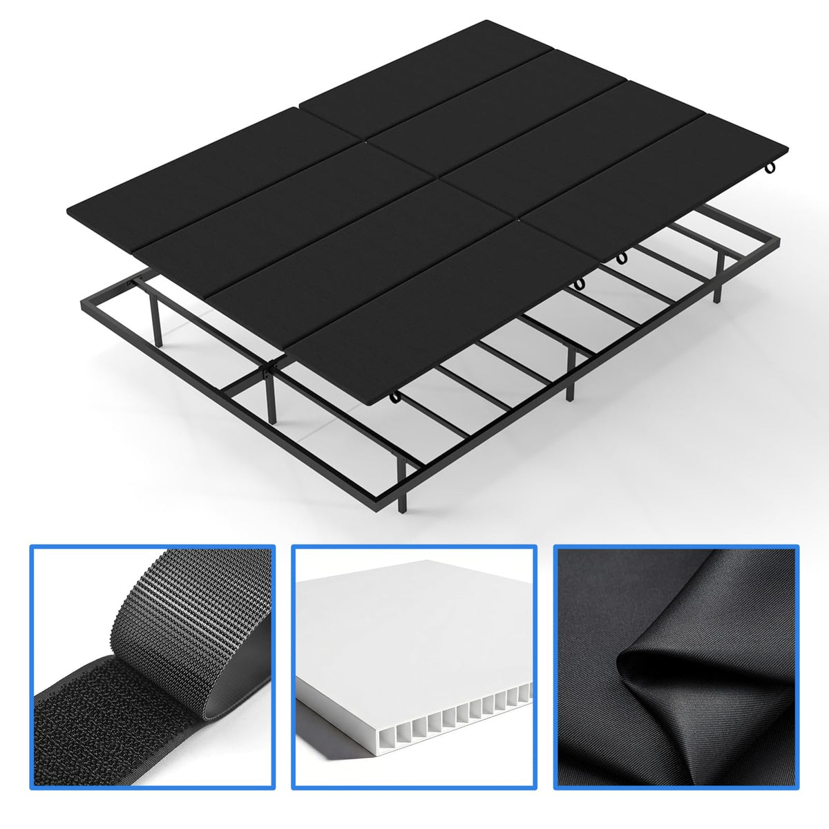 Rezant Heavy Duty Bunkie Board Full 54''x75'', Low Profile Anti-Sag Foundation, Breathable Non-Slip Support for Platform, Slatted & Bunk Beds