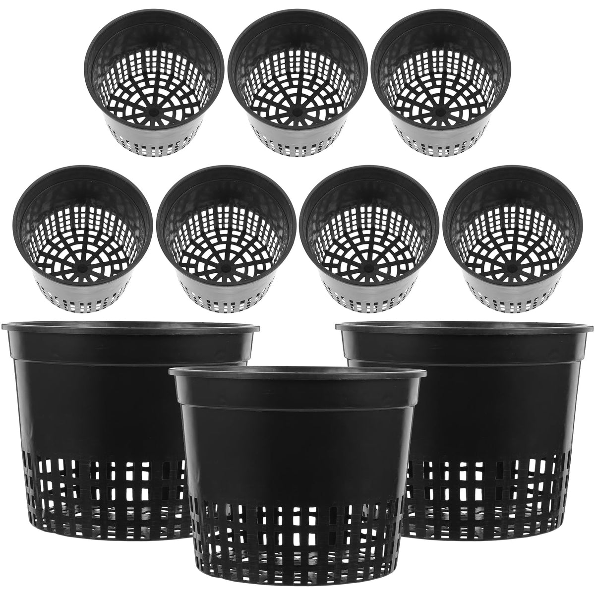 10PCS 3 Inch Hydroponic Net Pots - Black Plastic Planting Baskets for Soilless Culture, Ideal for Home, Garden, and Balcony Use
