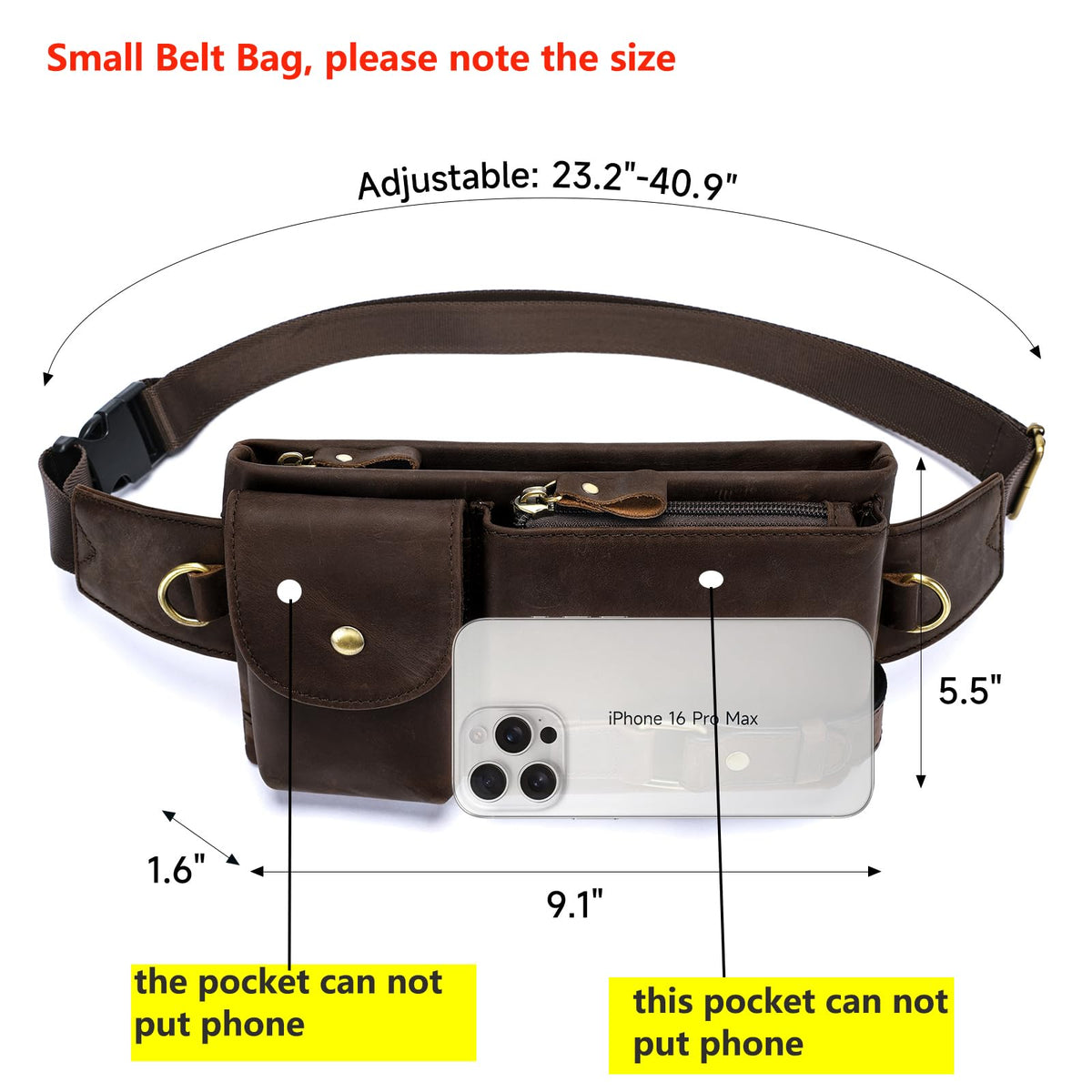 NIUCUNZH Genuine Leather Fanny Pack for Men Small Belt Bag Women Slim Waist Purses Sling Crossbody Bags for Running Hiking Travel