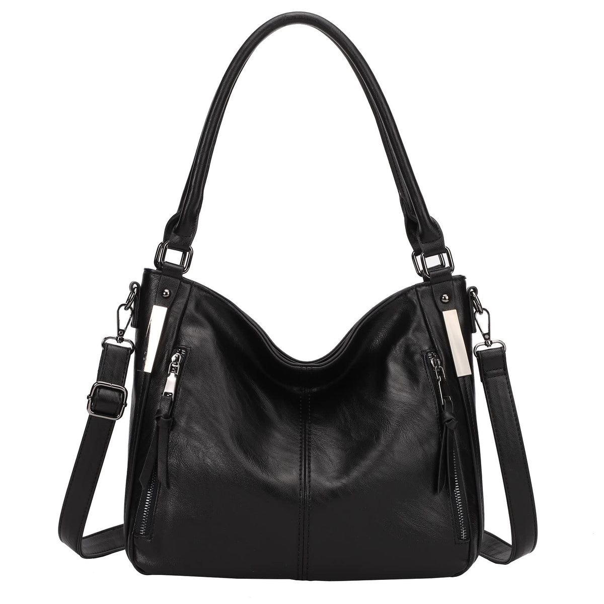 Purses for Women Shoulder Handbags Hobo Bags Tote Bag (01-Black)