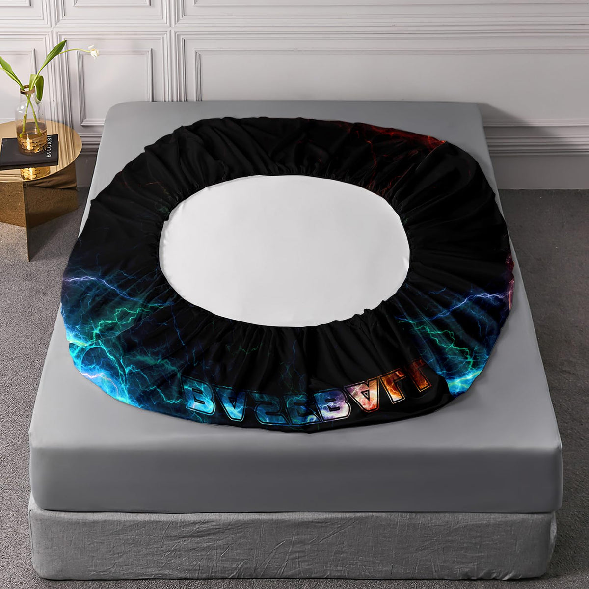 HOSIMA Baseball Fitted Sheet for Boys Girls Teens,Flame Lightning Twin Bedding Sets Sports Themed Bedroom Decor,Soft Microfiber Black Fitted Sheet with 2 Pillowcases.