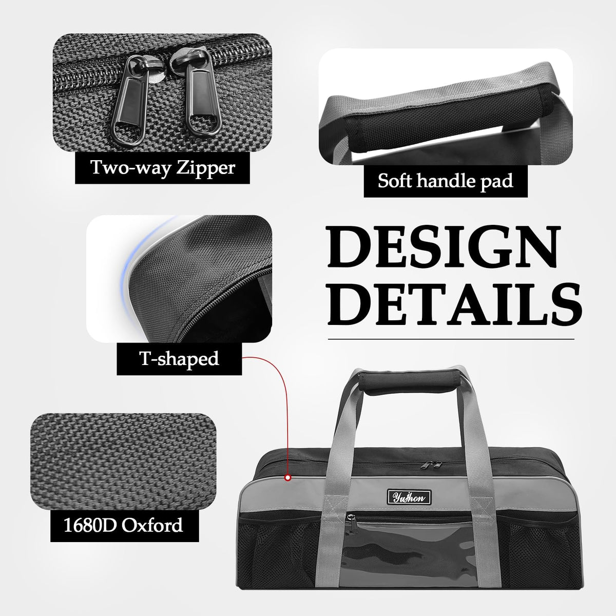 22 Inch BBQ Grill Tool Bag, Heavy-Duty 1680D Oxford Grill Utensil Carrying Bag, Water-Resistant Organizer for Long Grilling Tools, Camping, RV, Tailgating(Bag Only)